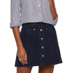 Rag & Bone Siggy Navy Suede Skirt